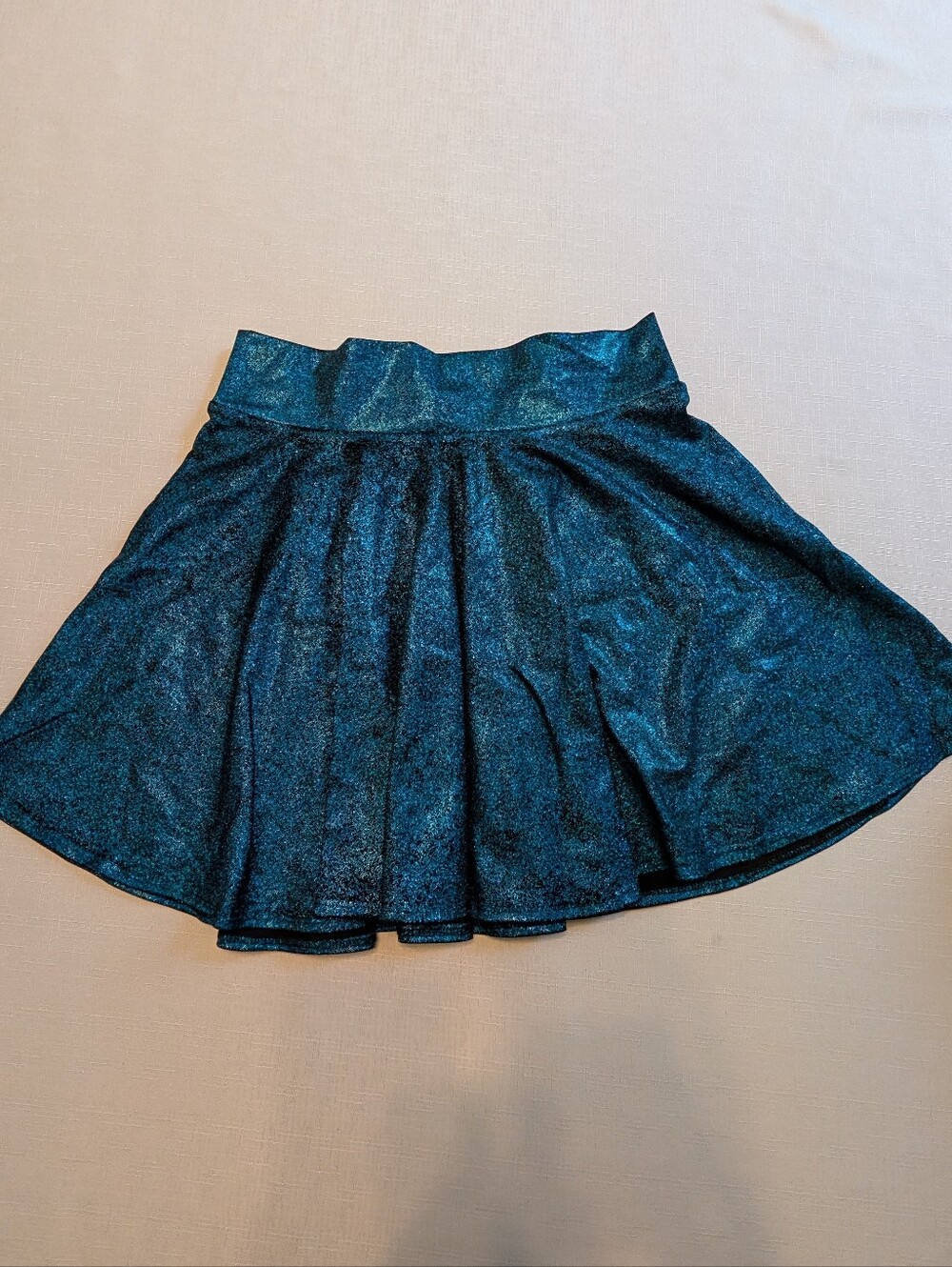 Zanza Metallic Teal Sparkle Skater Skirt Festival Concert Size M